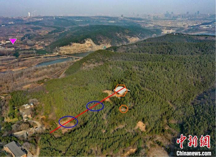 图为香山寺所在的龙门石窟东山航拍图。　龙门石窟研究院 供图